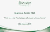 Balance de Gestión 2018 - udea.edu.co
