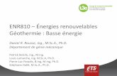 ENR810 – Énergies renouvelables Géothermie : Basse énergie