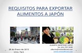 REQUISITOS PARA EXPORTAR ALIMENTOS A JAPÓN