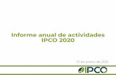 Informe anual de actividades IPCO 2020