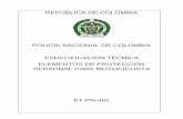 POLICÍA NACIONAL DE COLOMBIA ESPECIFICACIÓN TÉCNICA ...
