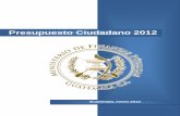 Presupuesto Ciudadano 2012 - Gobierno de Guatemala