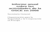 Informe anual sobre las actividades de la OSCE en 2008