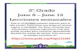 3° Grado June 8 – June 12 Lecciones semanales