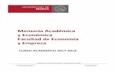 Memoria Académica y Económica Facultad de Economía ... - UM
