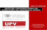 MÁSTER UNIVERSITARIO EN DIRECCIÓN DE EMPRESAS (MBA)