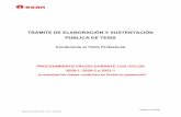TRÁMITE DE ELABORACIÓN Y SUSTENTACIÓN PÚBLICA DE TESIS