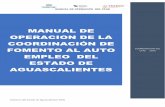 manual de operacion DE LA COORDINACIÓN DE FOMENTO AL …