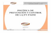 POLÍTICA DE PREVENCIÓN Y CONTROL DE LA/FT-PADM