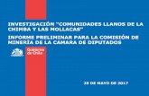 INVESTIGACIÓN “COMUNIDADES LLANOS DE LA CHIMBA Y LAS …