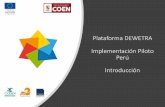 Plataforma DEWETRA Implementación Piloto Perú Introducción