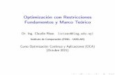Optimización con Restricciones Fundamentos y Marco Teórico