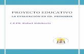 Proyecto educativo. Evaluación en Ed. Primaria
