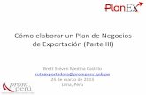 Cómo elaborar un Plan de Negocios de Exportación (Parte III)