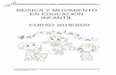 MÚSICA Y MOVIMIENTO EN EDUCACIÓN INFANTIL CURSO 2019/2020