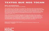TEXTOS QUE NOS TOCAN - Centro Botin