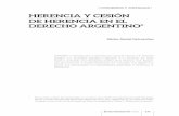 HERENCIA Y CESIÓN DE HERENCIA EN EL DERECHO ARGENTINO*