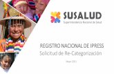REGISTRO NACIONAL DE IPRESS Solicitud de Re-Categorización