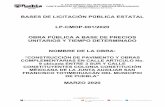 BASES DE LICITACIÓN PÚBLICA ESTATAL LP-CMOP-001/2020 OBRA …