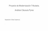 Proyecto de Modernización Tributaria. Análisis Cláusula Pyme