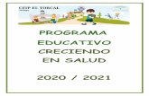 PROGRAMA EDUCATIVO CRECIENDO EN SALUD 2020 / 2021