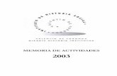 MEMORIA DE ACTIVIDADES 2003 - ehu.eus
