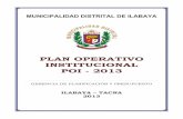 PLAN OPERATIVO INSTITUCIONAL POI - 2013