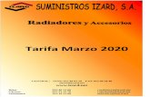 Tarifa Marzo 2020 - Izard