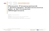 Resum Finançament i principals Subvencions per a la Creació d’Empreses
