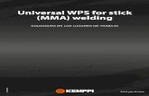 Universal WPS for stick (MMA) welding - Kemppi .Universal WPS for stick (MMA) welding ESTE PAQUETE