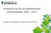 Estad­sticas de emergencias mineras - consolidado 2005 - 2015. Corte 31 de diciembre