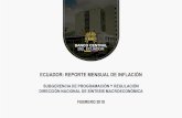 ECUADOR: REPORTE MENSUAL DE INFLACI“N .NDICE DE PRECIOS AL CONSUMIDOR (IPC) I. Inflaci³n mensual,