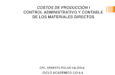 Control administrativo y contable de los materiales directos (upn)