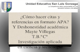 Cómo hacer citas según Normas APA; deshonestidad académica   Mayte Villegas 12-10-2014