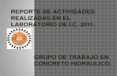 REPORTE DE ACTIVIDADES REALIZADAS EN EL LABORATORIO DE I.C. 2011