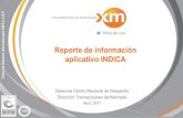 Reporte de informaciأ³n aplicativo INDICA ... Formato Reporte Diario: OR XMâ€¢ Para los transformadores