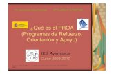 آ؟Quأ© es el PROA (Programas de Refuerzo, PROA.pdf Zaragoza, septiembre de 2009 Prof. Josأ© Antonio