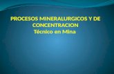 PROCESOS MINERALURGICOS Y DE CONCENTRACION