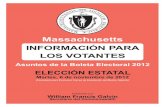 Massachusetts InforMacIأ³n para los asuntos de la Boleta electoral 2012 eleccIأ³n estatal Martes, 6