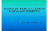 Clasificacion General de Los Metodos de Explotacion Subterranea