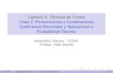 Permutaciones y Combinaciones, Coeficientes Binomiales y Aplicaciones a Probabilidades Discretas