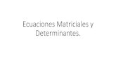 Ecuaciones Matriciales y Ecuaciones Matriciales y Determinantes. Unidad 8. Matrices 176 Apuntes de Matem£Œticas