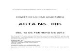 ACTA No. 005 - .acta comit‰ de unidad acad‰mica n° 005 del 15 de febrero de 2012 1 comit‰ de