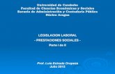 Legislaci³n Laboral (Tema: Prestaciones Sociales Parte I de II)