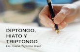 DIPTONGO, HIATO Y TRIPTONGO Lic. Ivana Tejerina Arias
