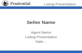Listing Presentation Seller Name Agent Name Listing Presentation Date